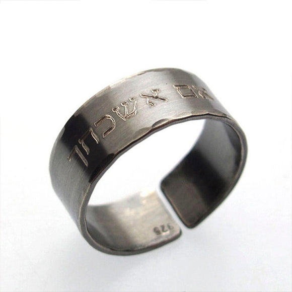 Black Ring - Bereavement ring - Mens Custom Ring
