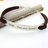 Engraved Mens Bracelet, You Are Loved Bracelet for men