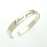 Sterling Silver Engraved Cuff - Custom father gift, Gift For Dad