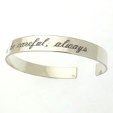 Sterling Silver Engraved Cuff - Custom father gift, Gift For Dad