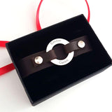 Copper Washer Engraved Bracelet for men - Engraved Leather cuff