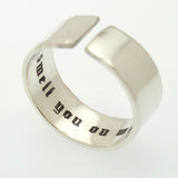 Custom Engraved Old English Ring, Gothic Text Purity Band