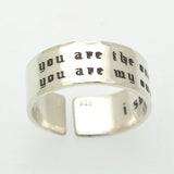 Custom Engraved Old English Ring, Gothic Text Purity Band