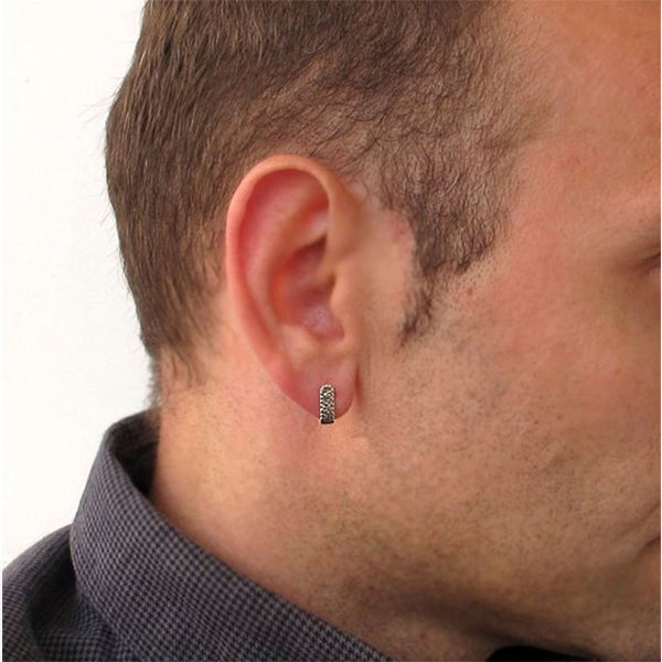 Solitaire Princess Cut Mens Sterling Silver Iced Cz Screw Back Stud Earrings  | eBay