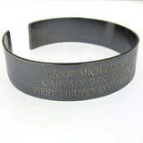 Engraved Bracelet -  Black KIA Bracelet - Custom Wide Cuff