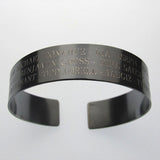 Engraved Bracelet -  Black KIA Bracelet - Custom Wide Cuff