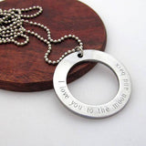 Circle Pendant - Leather Quote Necklace - Men's Necklace