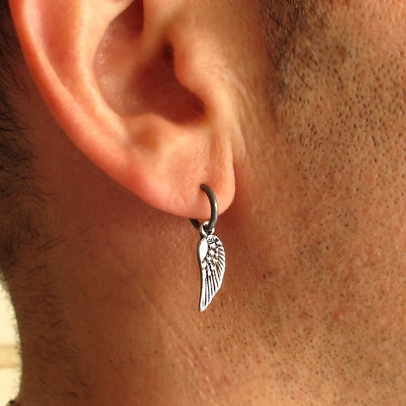 Black Hoop Earring for men