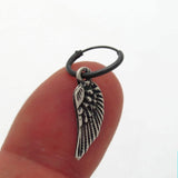 Black Wing Hoop Earring for men