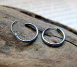 Black Wing Hoop Earring for men