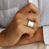 Large Sterling Silver Plain Ring - Thumb Cuff Ring