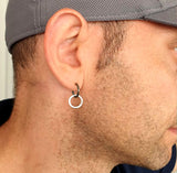 Oxidized Sterling Silver Dangle Earring for men