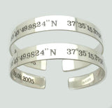 Custom Coordinate Cuff - Personalized Mens Bracelet
