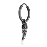 Black Wing Hoop Earring for men