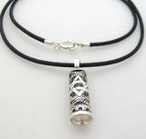 Jewish Necklace - Leather Necklace with Judaica Pendant