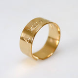 Custom gold ring for men - open ring with engraving text
