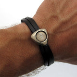 Initials Bracelet for Men - Custom Leather Cuff for Him
