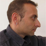 Lily Flower Earring for men - Minimalist Silver Earring for Men