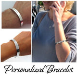Sterling Silver Cuff Bracelet - Memory jewelry - Initials Cuff