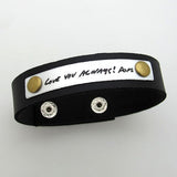 Leather Handwriting Bracelet for Men - Mens Signature Engraving