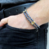 Magnetic Clasp Genuine Braided Leather Bracelet for Men