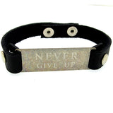 Customized Mens Bracelet - Personalized Never Give Up Bracelet