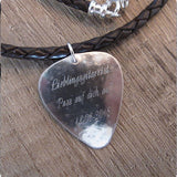 Birthday Gift For Musician, Engraved Guitar Pick Necklace