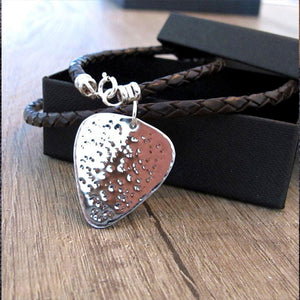 Birthday Gift For Musician, Engraved Guitar Pick Necklace