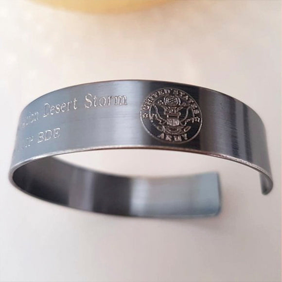 Army Emblem engraved bracelet for men