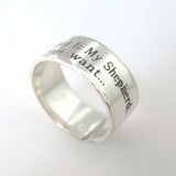 Engraving Psalm 23 Ring, Custom Sterling Silver Band, Gift idea
