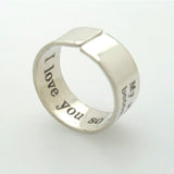 Sterling Silver Quote Ring - Message Engraved Band, Gift for him