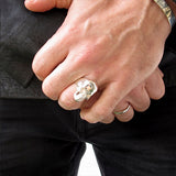 Sterling Silver Skull Ring - Biker Rings - Symbolic Gift