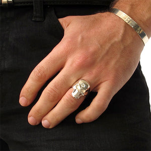 Sterling Silver Skull Ring - Biker Rings - Symbolic Gift