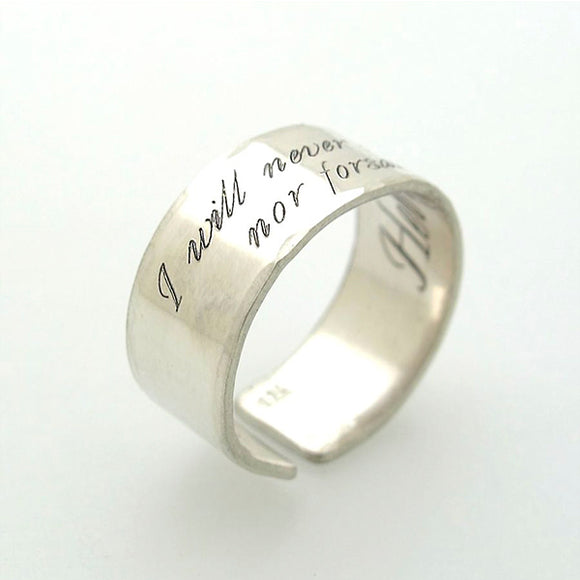 engraved silver band