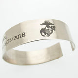 US Army bracelet - Gifts for marines - Sterling Silver KIA Cuff