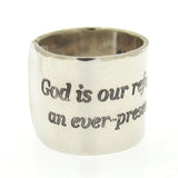 Psalm 46 1 Ring, Custom Sterling Silver Band, Encouragement Gift