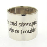 Psalm 46 1 Ring, Custom Sterling Silver Band, Encouragement Gift