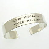 Engraved Silver Cuff - Quote bracelet - 25th anniversary Gift